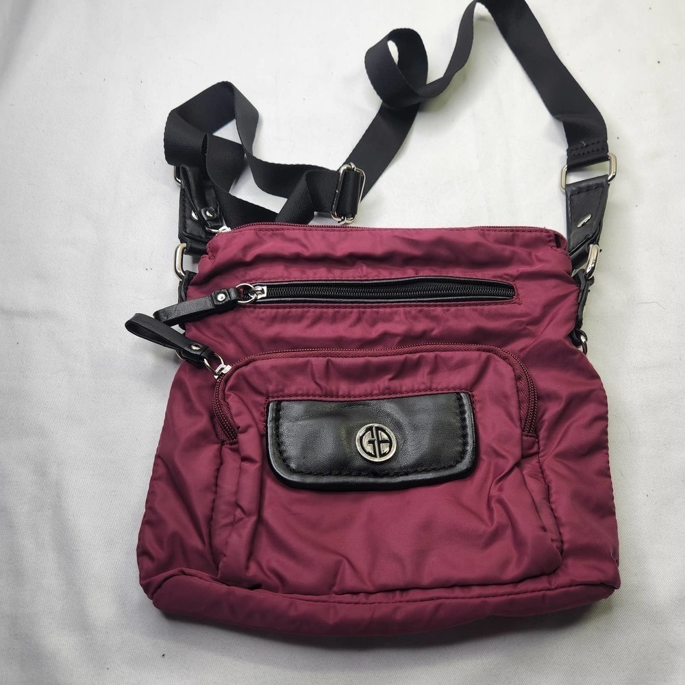 Giani Bernini Purple Plum Nylon Purse Crossbody Shoulder Bag